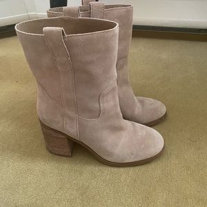 Sole Society DSW tan suede mid calf boots